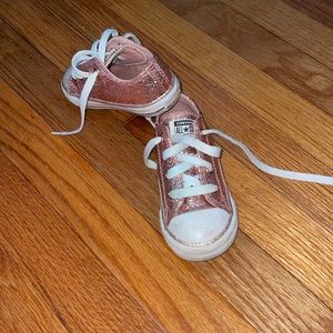 Kids converse sparkly pink size 7c